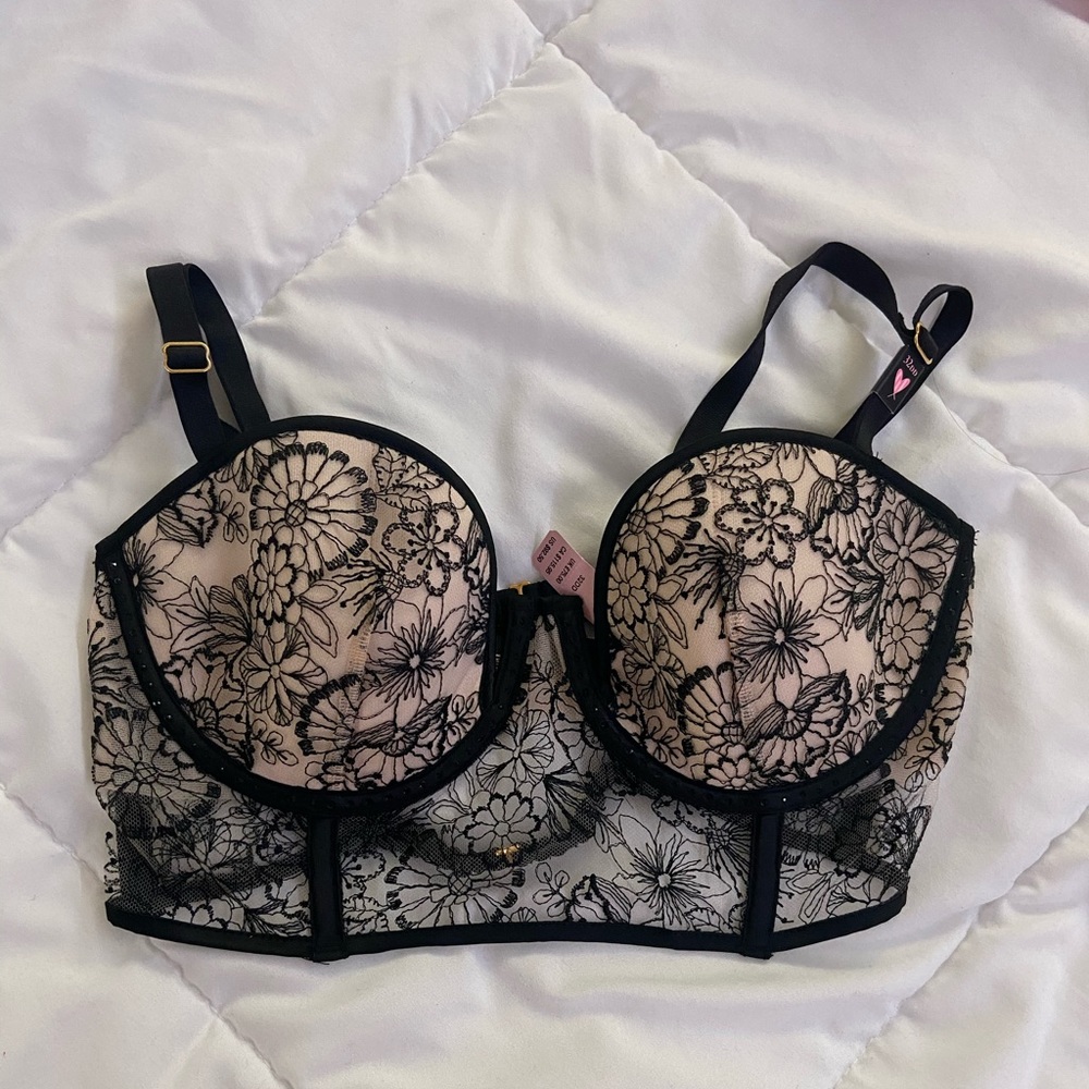 Victoria’s Secret Floral Embroidered Push Bustier